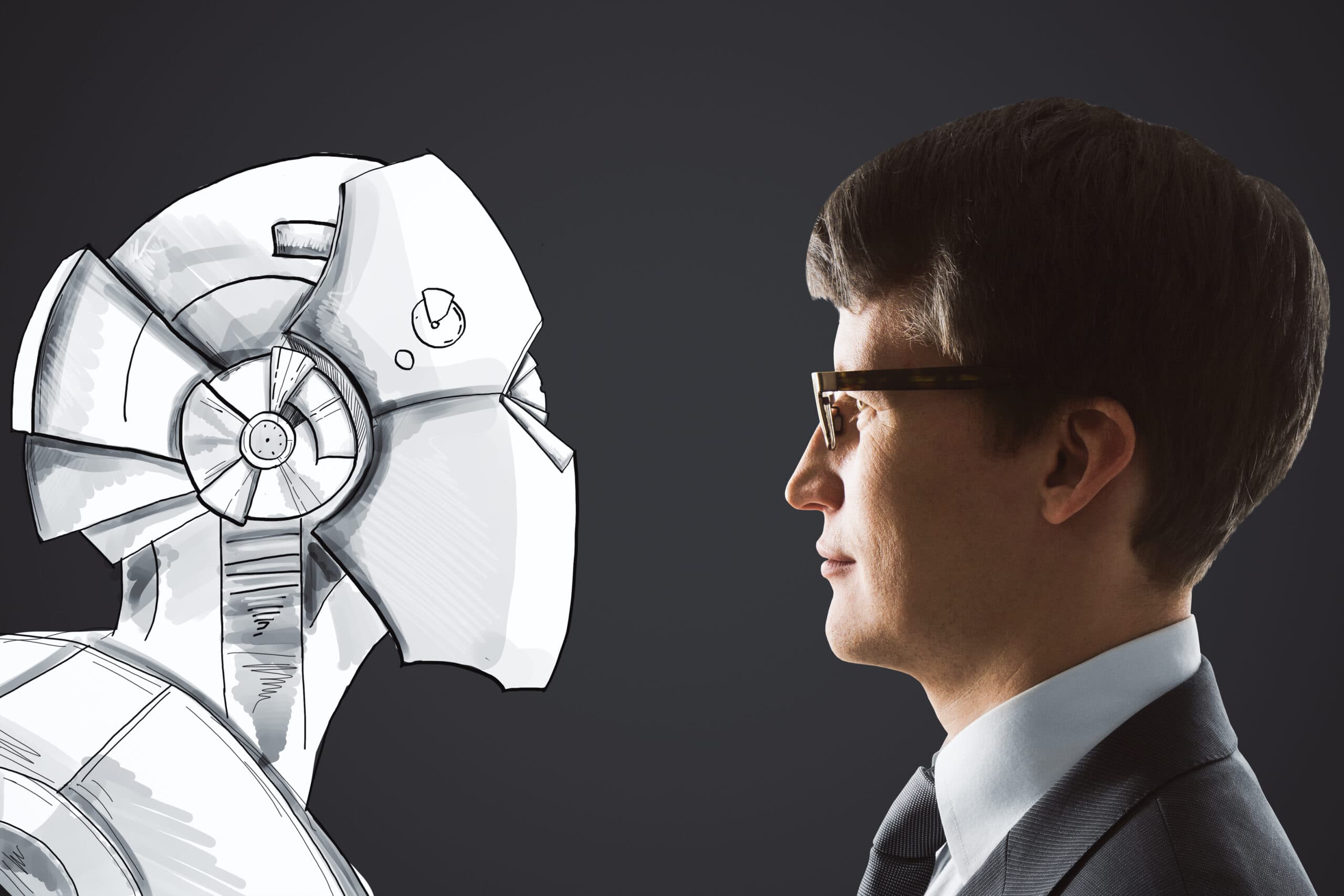 Comparación visual entre estrategias de SEO tradicional y SEO con inteligencia artificial, con fondo del skyline de Monterrey